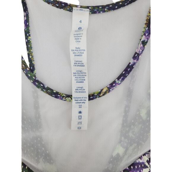 Lululemon‎ Running In The City Tank | Size 4 | Floral Print | Mesh Racerback Top - Picture 8 of 9